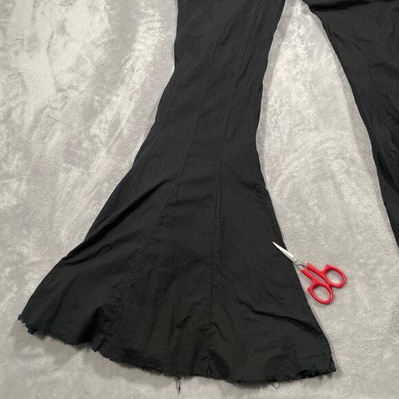 Jarbo Pants 34 US 4 Black Bell Bottom Flared Luxury Statement Boho Pima Cotton - Picture 11 of 13